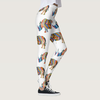 Rhinoceros Psychedelic Zebra Leggings