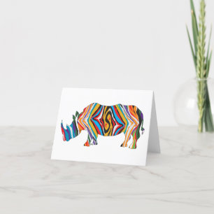 Rhinoceros Psychedelic Zebra Muster Dankeskarte