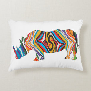 Rhinoceros Psychedelic Zebra Muster Dekokissen