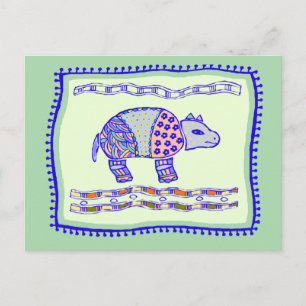 Rhinoceros Quilt Postkarte