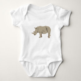 Rhinoceros Rhino Illustration Baby Strampler