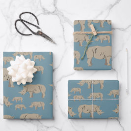 Rhinoceros Rhino Illustrationsmuster Geschenkpapier Set