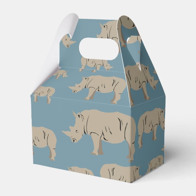 Rhinoceros Rhino Illustrationsmuster Geschenkschachtel (Vorderseite)