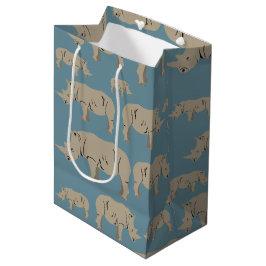 Rhinoceros Rhino Illustrationsmuster Mittlere Geschenktüte