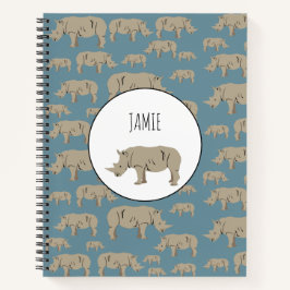 Rhinoceros Rhino Illustrationsmuster Notizbuch