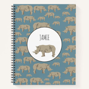Rhinoceros Rhino Illustrationsmuster Notizbuch