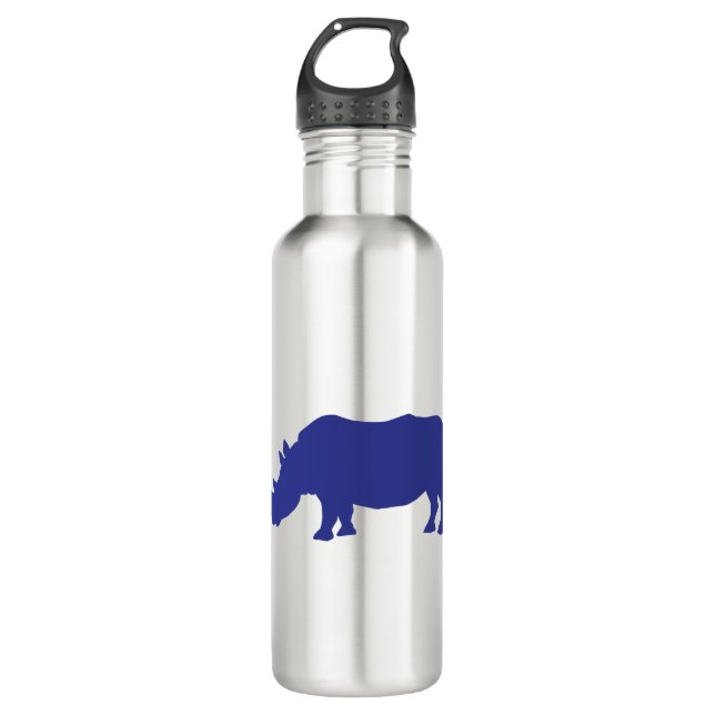 Rhinoceros-Silhouette Edelstahlflasche (Vorderseite)