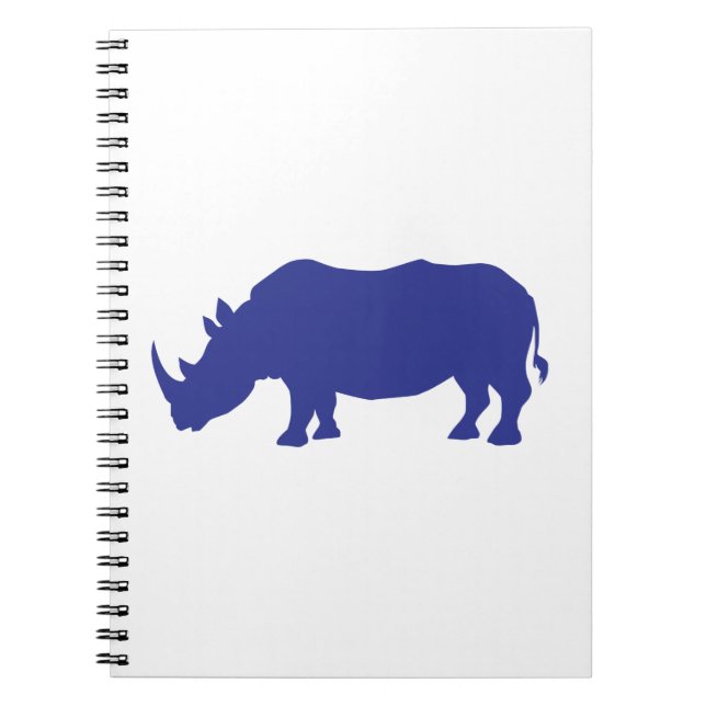 Rhinoceros-Silhouette Notizblock (Vorderseite)