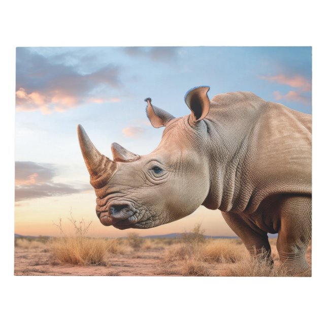 Rhinoceros Tierart Majestic Wild Notizblock (Vorderseite)