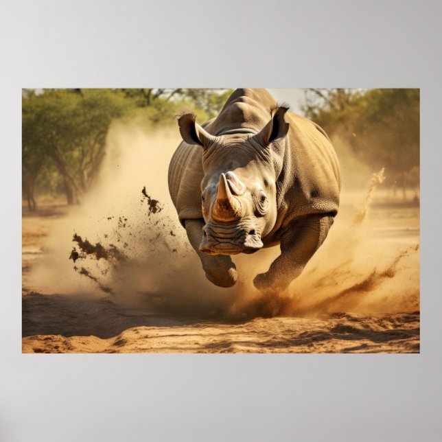 Rhinoceros Tierart Majestic Wild Poster (Vorne)