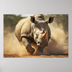 Rhinoceros Tierart Majestic Wild Poster