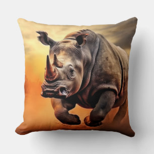 Rhinoceros Tierwelt Wilderes Meer Kissen