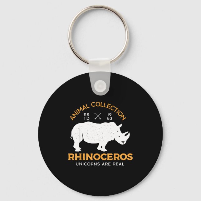 Rhinoceros Unicorns Are Real Funny Animal  Schlüsselanhänger (Vorderseite)