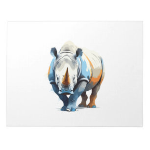 Rhinoceros Vector Art mit lebhaften Farben Notizblock