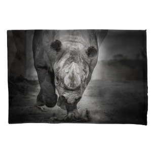 Rhinoceros: Wildtierportrait. Kissenbezug