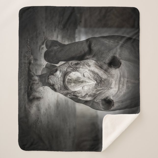 Rhinoceros: Wildtierportrait. Sherpadecke (Vorderseite)