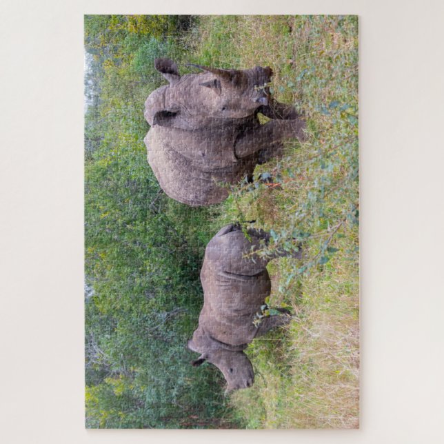 Rhinoceroses Foto Puzzle (Vertikal)
