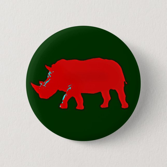 Rhinocerus (Rotafrikanischer Rhinocerus) Button (Vorderseite)