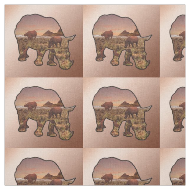 Rhinos im Tal, Stoff (Muster)