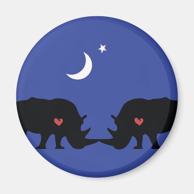 Rhinos in Liebe Magnet (Vorne)