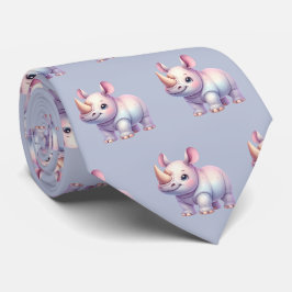 Rhinos Rhinoceros Modernes Kawaii Niedlich Babys Krawatte