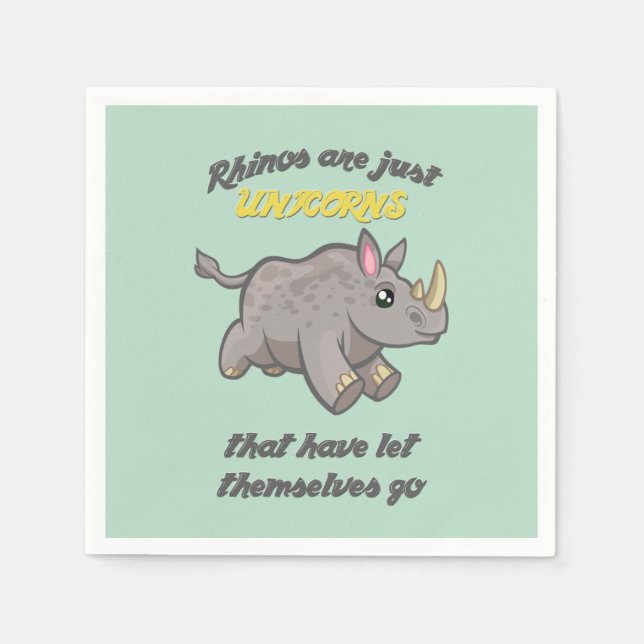 Rhinos sind Unicorns Serviette (Vorderseite)