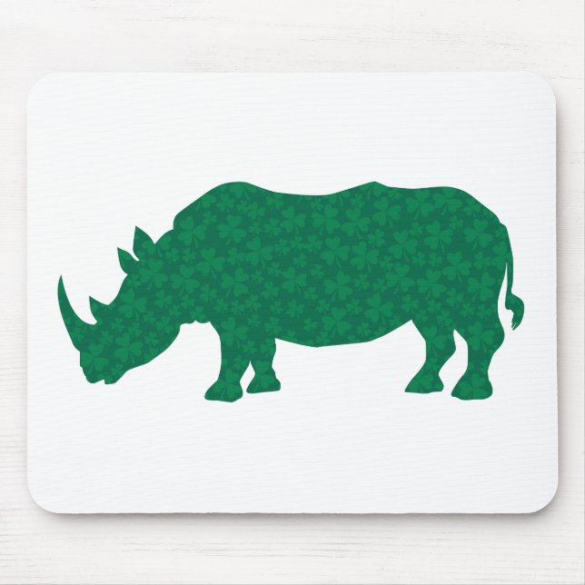 Rhinozeros aus Kleeblättern Mousepad (Vorne)