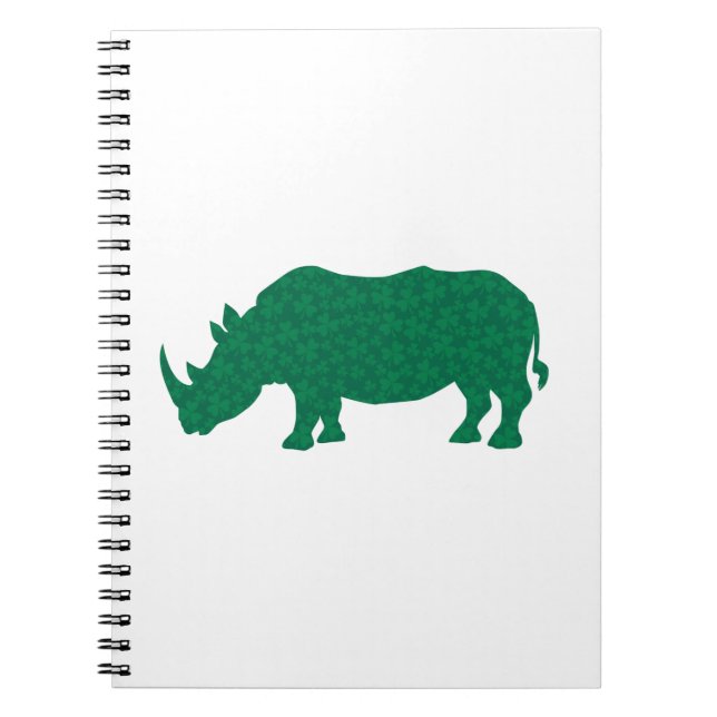 Rhinozeros aus Kleeblättern Notizblock (Vorderseite)