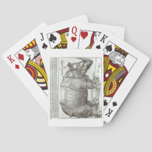 Rhinozeros, Druck, gegeben an Maximilian I (1459-1 Spielkarten
