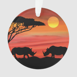 Rhinozeros in den afrikanischen Serengeti Ornament