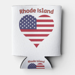 Rhode Island American Flag Herz Dosenkühler