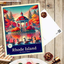 Rhode Island | Anime Style Cel Schattenkarte Postkarte