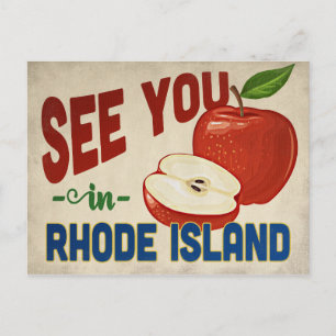 Rhode Island Apfel - Vintage Reise Postkarte