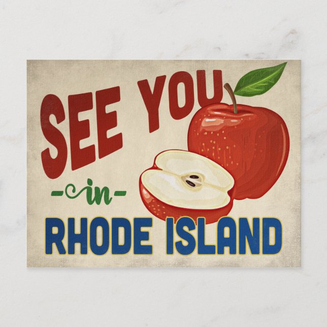 Rhode Island Apple - Vintage Travel Postkarte (Vorderseite)