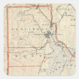 Rhode Island Atlas 2 Quadratischer Aufkleber