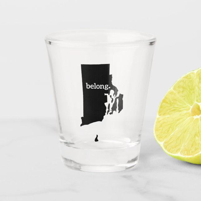 Rhode Island Belong Staat Karte Schnapsglas (Vorderseite)