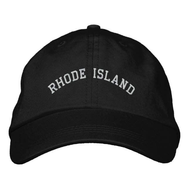 Rhode Island bestickte, anpassbare Cap Black Bestickte Baseballkappe (Vorderseite)