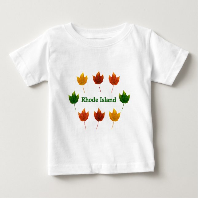 Rhode Island (Blätter des roten Ahorns) Baby T-shirt (Vorderseite)