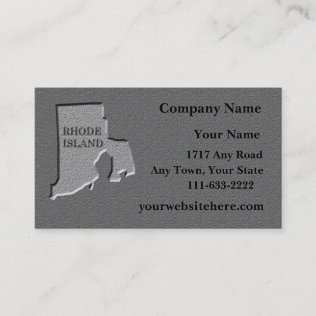 Rhode Island Carte de visite façonné pierre (Devant)