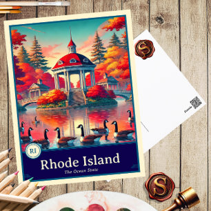 Rhode Island Carte postale ombragée style Anime