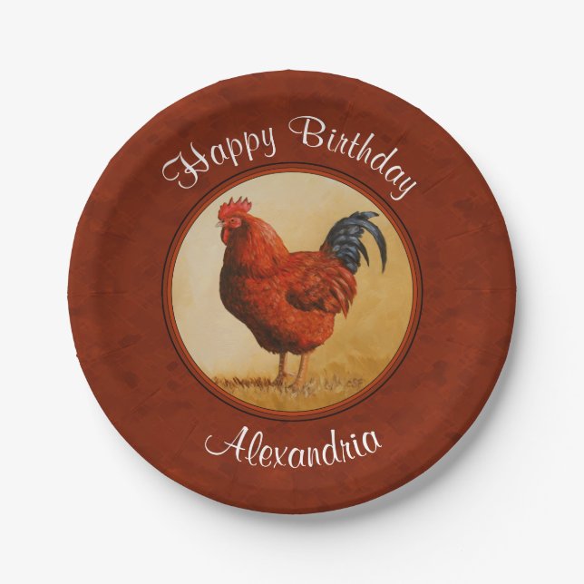Rhode Island Chicken Red Pappteller (Vorderseite)