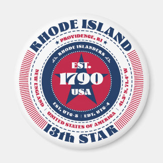 Rhode Island Circle Typographie Souvenir Magnet