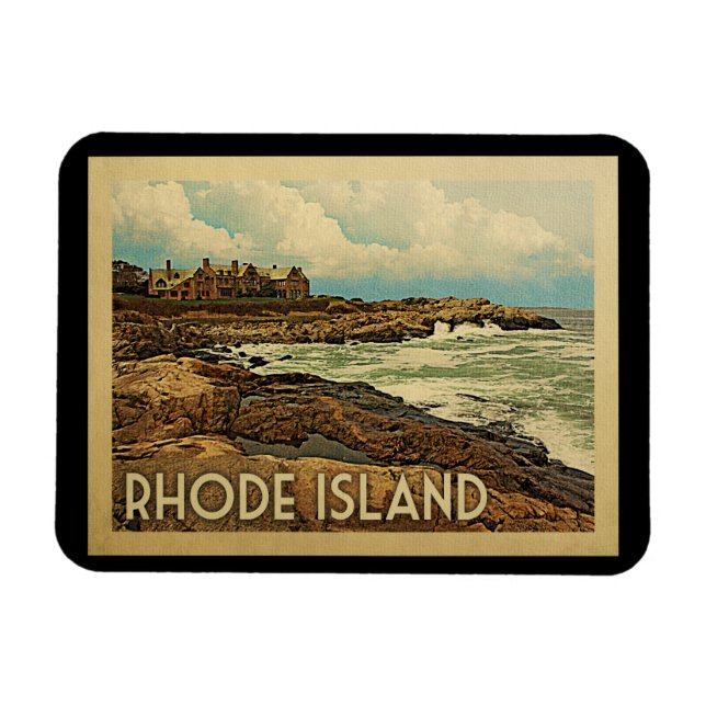 Rhode Island Coast Vintage Magnet (Horizontal)