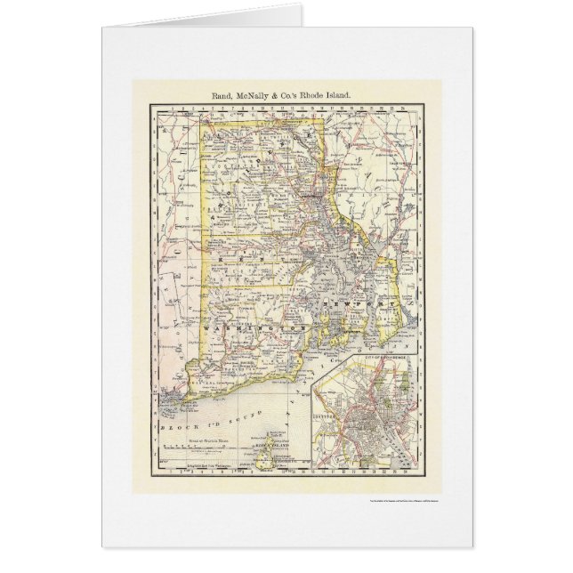 Rhode Island Eisenbahn-Karte 1875 (Vorne)