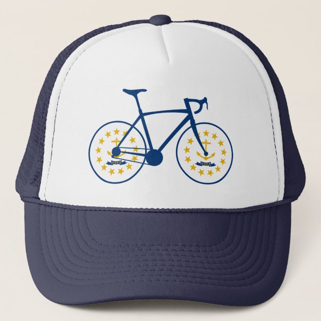 Rhode Island Flag Cycling Truckerkappe (Vorderseite)