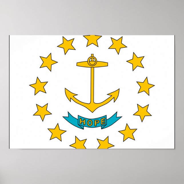 Rhode Island Flag Poster (Vorne)