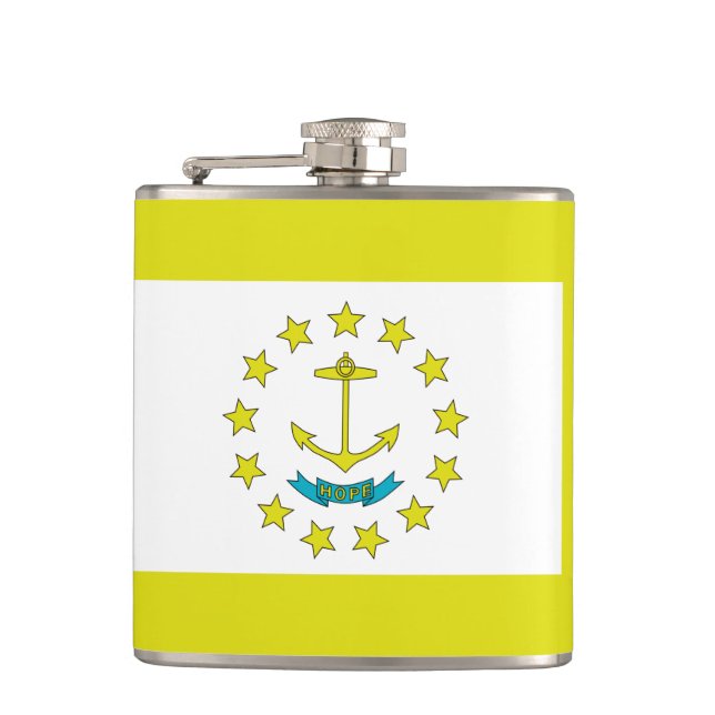 Rhode Island-Flagge Flachmann (Vorderseite)