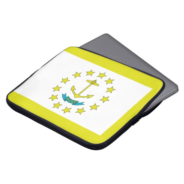 Rhode Island-Flagge Laptopschutzhülle (Vorne Oben)