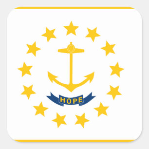 Rhode Island Flagge Quadratischer Aufkleber