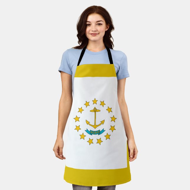 Rhode Island-Flagge Schürze (Getragen)